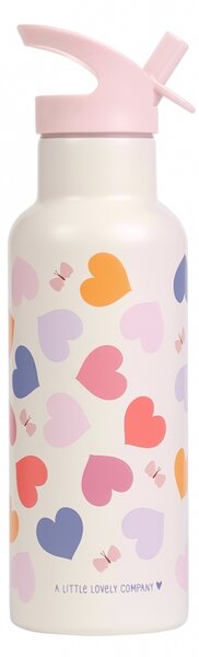 A Little Lovely Company - nerezová láhev na pití, 500 ml – srdce