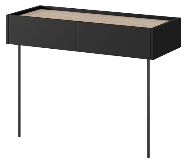 Toaletní/konzolový stolek Desin 100 cm - černý mat / dub nagano