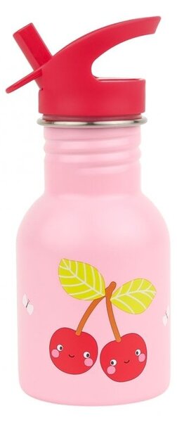 A Little Lovely Company - nerezová jednostěnná láhev na pití, 350 ml – veselé třešničky