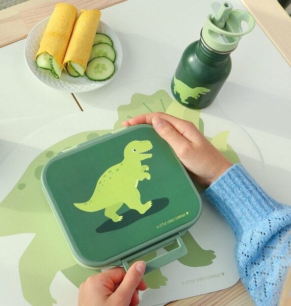 A Little Lovely Company - nerezová jednostěnná láhev na pití, 350 ml – dinosaurus