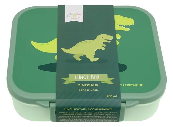 A Little Lovely Company - krabička na svačinu s přihrádkami – dinosaurus