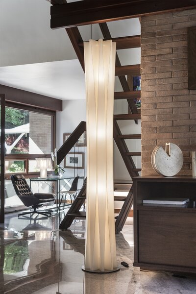 SLAMP BACFXXLGLD00000000EU Bach Floor XXL, designová stojací lampa ze zlatého Opalflexu, 3xE27, výška 184cm