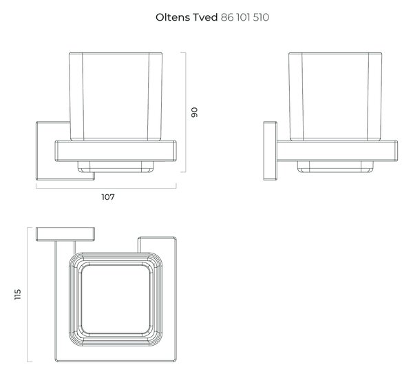 Oltens Tved kelímek na čištění zubů bílá-chrom 86101510