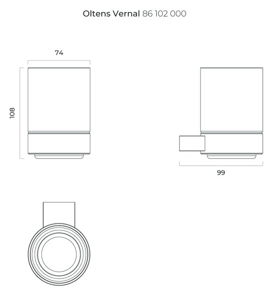 Oltens Vernal kelímek na čištění zubů bílá-chrom 86102000