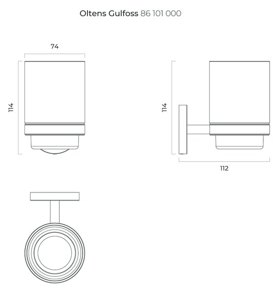 Oltens Gulfoss kelímek na čištění zubů bílá-chrom 86101000