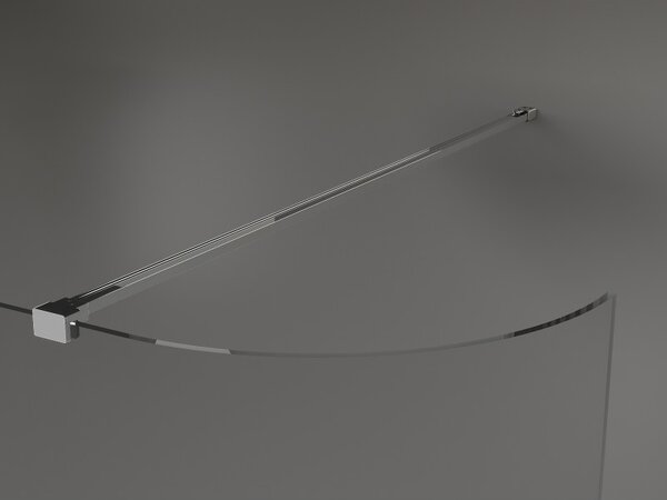 Mexen Kioto-R Zaoblená sprchová stěna Walk-in 130 x 200 cm, transparentní 8 mm, chrom - 800-130-101-01-06