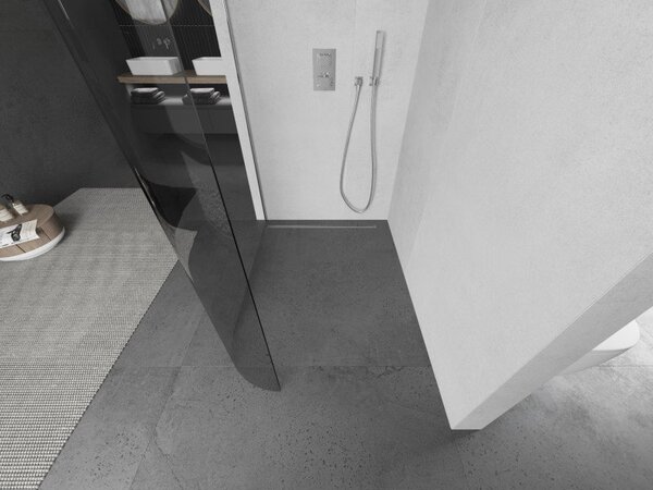 Mexen Kioto-R Zaoblená sprchová stěna Walk-in 130 x 200 cm, transparentní 8 mm, chrom - 800-130-101-01-06