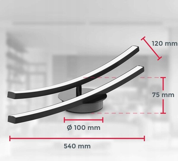 LED Stropní svítidlo 2xLED/6W/230V 3000K černá