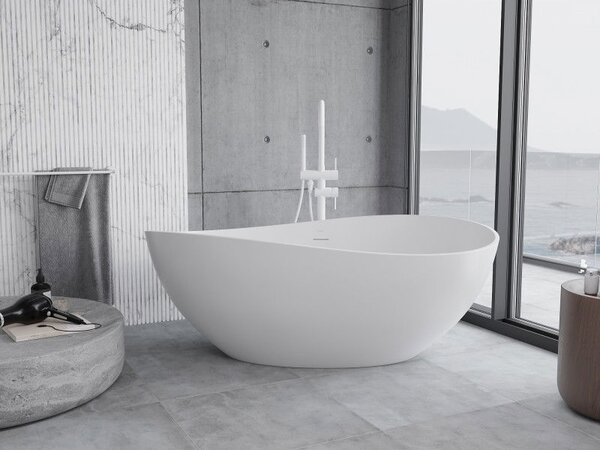 Mexen Parma volně stojící vana z konglomerátu 160 x 95 cm, bílá mat - 57231609500