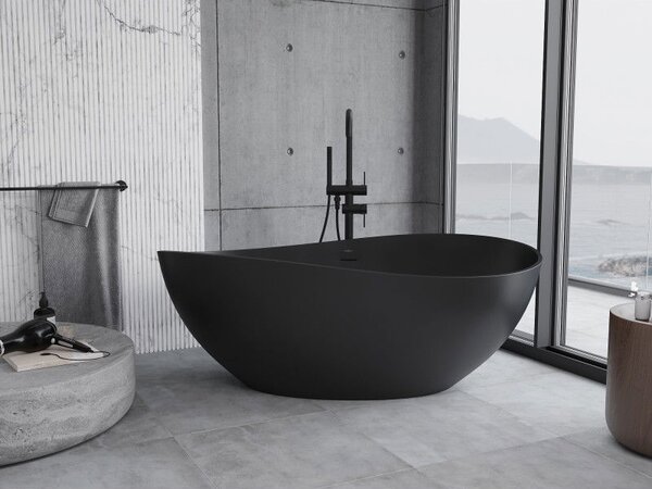 Mexen Parma volně stojící vana z konglomerátu 160 x 95 cm, černá mat - 57231609570