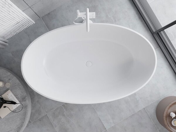 Mexen Parma volně stojící vana z konglomerátu 160 x 95 cm, bílá mat - 57231609500