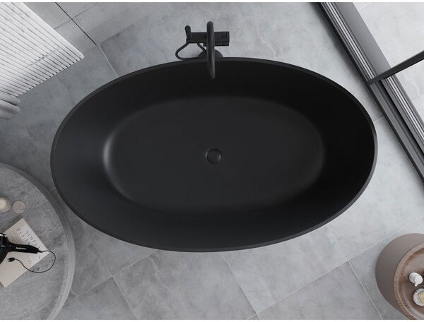 Mexen Parma volně stojící vana z konglomerátu 160 x 95 cm, černá mat - 57231609570