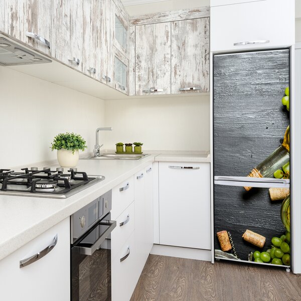 Nálepka na ledničku fototapeta Hrozno a víno FridgeStick-70x190-f-120971469
