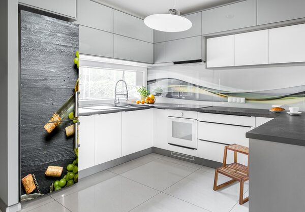 Nálepka na ledničku fototapeta Hrozno a víno FridgeStick-70x190-f-120971469