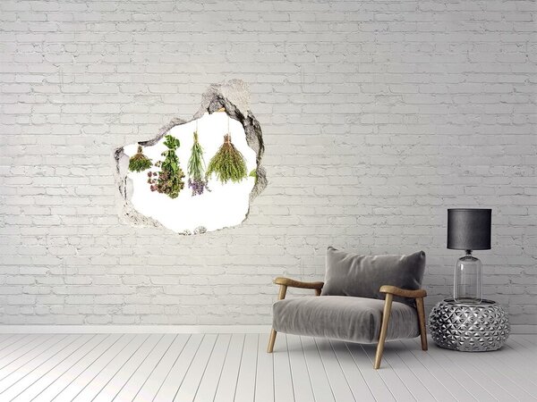 Nálepka díra na zeď beton Bylinky na provázku nd-p-55783729