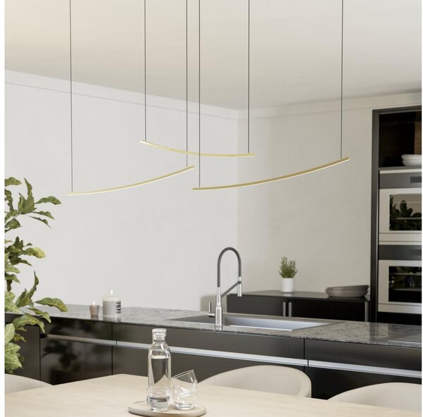 Eglo 902167 -LED Stm. lustr na lanku VILLEGGI LED/22W/230V 2700/4000/6500K zlatá