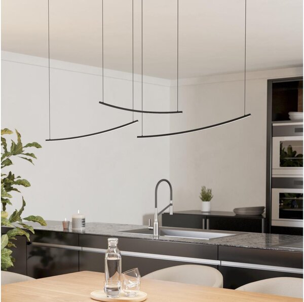 Eglo 902166 -LED Stm. lustr na lanku VILLEGGI LED/22W/230V 2700/4000/6500K černá