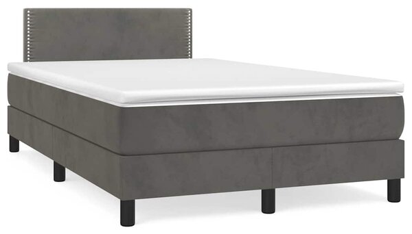 Box spring postel s matrací a LED tmavě šedá 120 x 190 cm samet 3270148