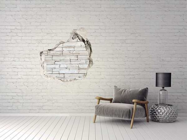Díra 3D fototapeta na stěnu Bílá stěna kámen nd-p-56402195