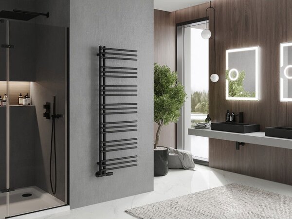 Mexen Neptun dekorativní koupelnový radiátor 1400 x 500 mm, 532 W, černý - W101-1400-500-00-70
