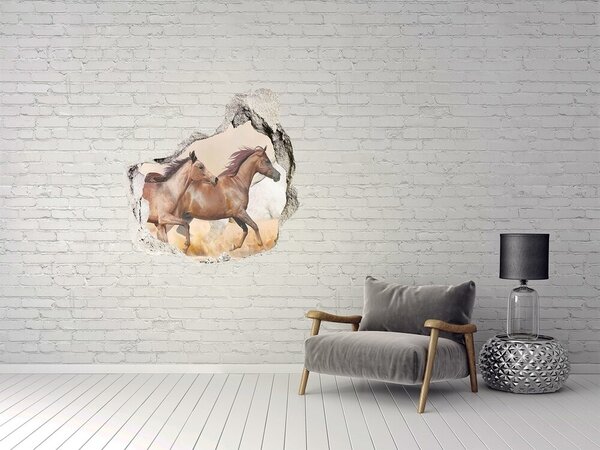 Díra 3D fototapeta nálepka Koně ve cvalu nd-p-56781097