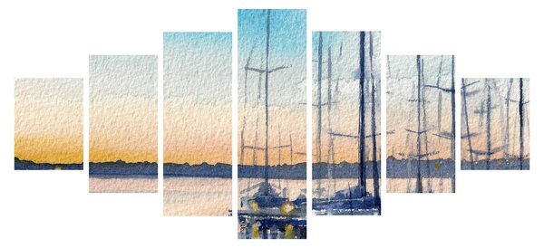 Obraz - Lodičky, aquarel (210x100 cm)