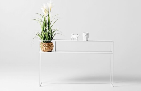 Nordic Design Bílý kovový toaletní stolek Moreno 120 cm x 25 cm
