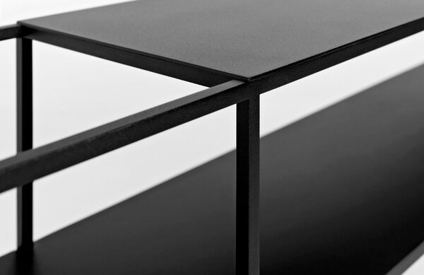 Nordic Design Černý kovový toaletní stolek Moreno 120 cm x 25 cm