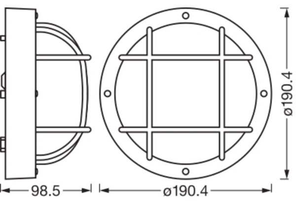 Osram - Venkovní nástěnné svítidlo BULKHEAD 1xE27/10W/230V pr. 19 cm IP54 černá