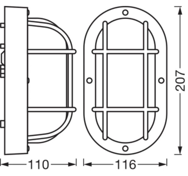 Osram - Venkovní nástěnné svítidlo BULKHEAD 1xE27/10W/230V IP54 černá