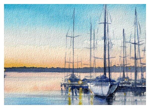 Obraz - Lodičky, aquarel (70x50 cm)