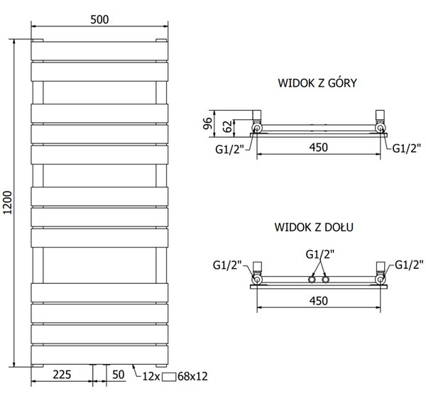 Mexen Ceres, topné těleso 1200x500 mm, 610 W, antracitová, W111-1200-500-00-66