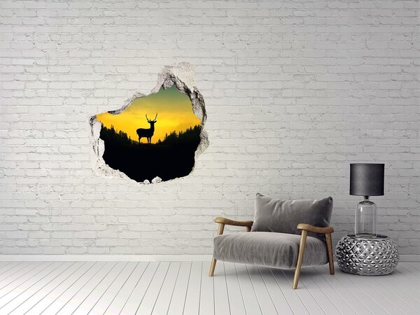 Díra 3D fototapeta na stěnu nálepka Jelen nd-p-58295235