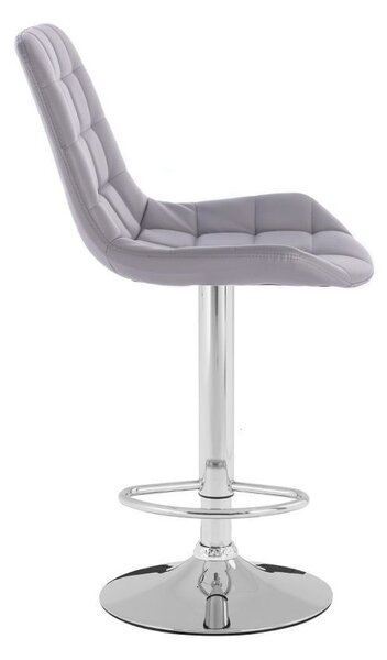 LuxuryForm DESIGN Barová židle PARIS na stříbrném talíři - šedá