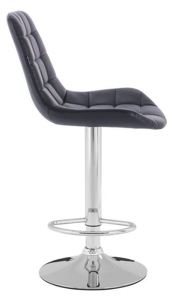 LuxuryForm DESIGN Barová židle PARIS na stříbrném talíři - černá