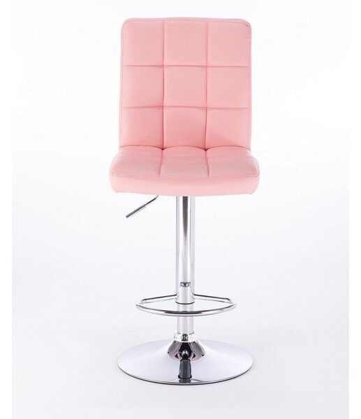 LuxuryForm Barová židle TOLEDO na stříbrné kulaté podstavě - růžová