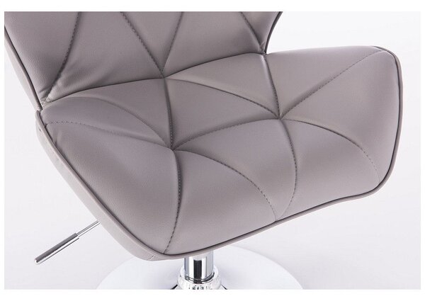 LuxuryForm DESIGN Barová židle MILANO na stříbrné kulaté podstavě - šedá