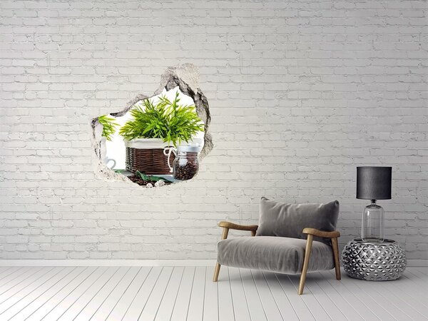 Nálepka 3D díra na zeď Motiv domu s kávou nd-p-58527473
