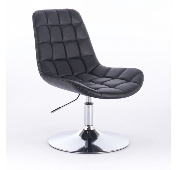 LuxuryForm Židle PARIS na kulaté stříbrné podstavě - černá