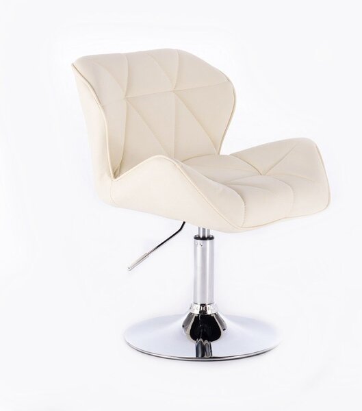 LuxuryForm Židle MILANO na kulaté podstavě krémová