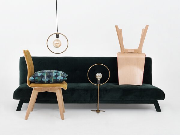 Nordic Design Sametová rozkládací pohovka Modena 210 cm