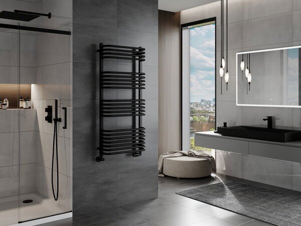 Mexen Apollo koupelnový radiátor 1210 x 550 mm, 641 W, černý - W117-1210-550-00-70