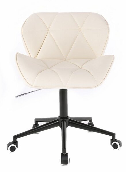LuxuryForm DESIGN Otočná židle MILANO na černé podstavě s kolečky - krémová