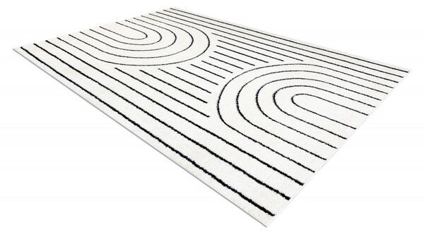 Dywany Łuszczów, Kusový koberec Mode 8494 geometric cream/black, 80x150, bílá, černobílá, chodba / předsíň