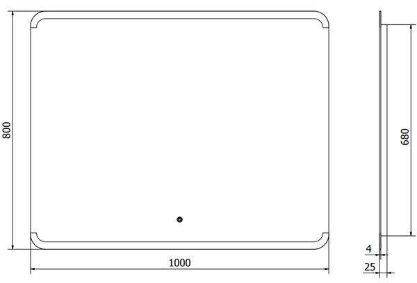 Mexen Nida osvětlené koupelnové zrcadlo 100 x 80 cm, LED 6000K, proti zamlžení - 9806-100-080-611-00