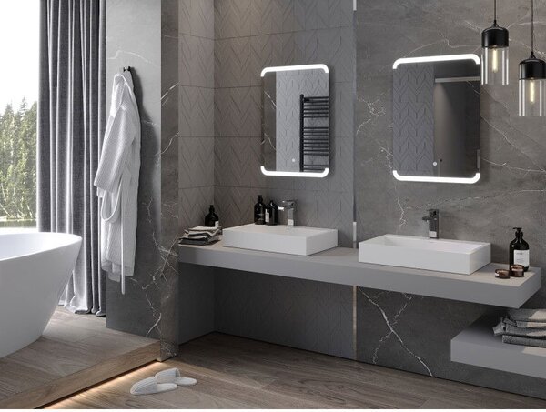 Mexen Nida podsvícené zrcadlo do koupelny 50 x 70 cm, LED 6000K, proti mlze - 9806-050-070-611-00