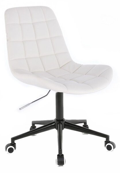 LuxuryForm Židle PARIS na černé podstavě s kolečky - bílá