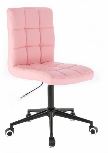 LuxuryForm Židle TOLEDO na černé podstavě s kolečky - růžová