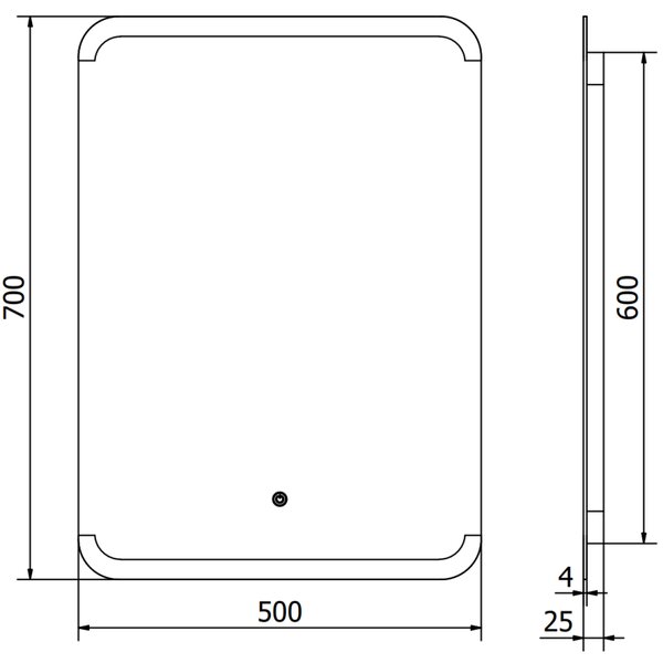 Mexen Nida podsvícené zrcadlo do koupelny 50 x 70 cm, LED 6000K, proti mlze - 9806-050-070-611-00