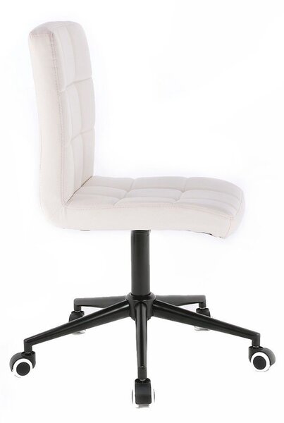 LuxuryForm DESIGN Židle TOLEDO na černé podstavě s kolečky - bílá